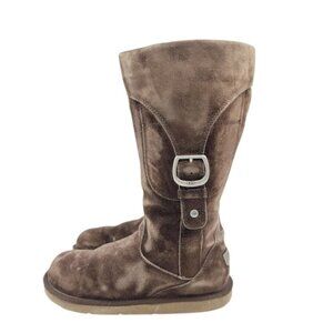 UGG Brown Suede Combat Boots